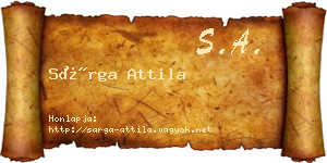 Sárga Attila névjegykártya