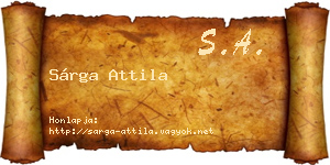 Sárga Attila névjegykártya